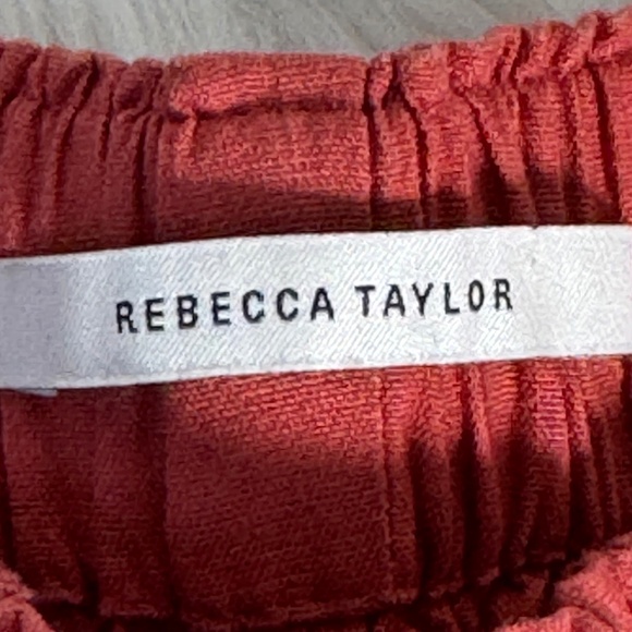 Rebecca Taylor Linen Blend High Drawstring Waist Pajama Shorts Sz XS - Picture 3 of 7